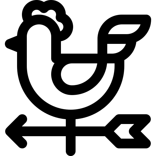 Wind vane rooster weathercock farming and gardening icon Wind vane rooster weathercock farming and gardening icon