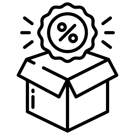Discount box open box gift icon
