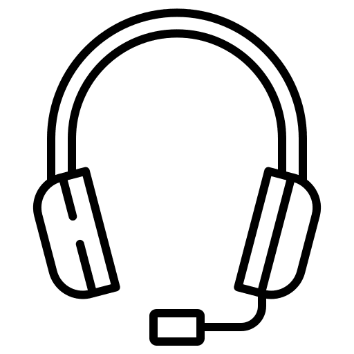 Headset headphone support earphones icon