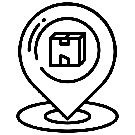 Place route shipping and delivery maps and location icon