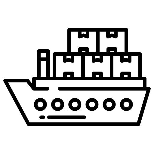 Ship transport shipping and delivery boat icon