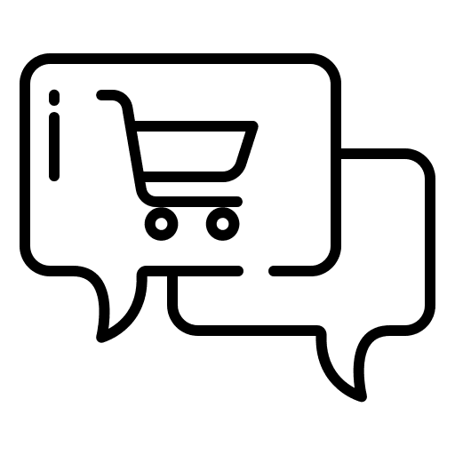 Chat communications shopping cart conversation icon