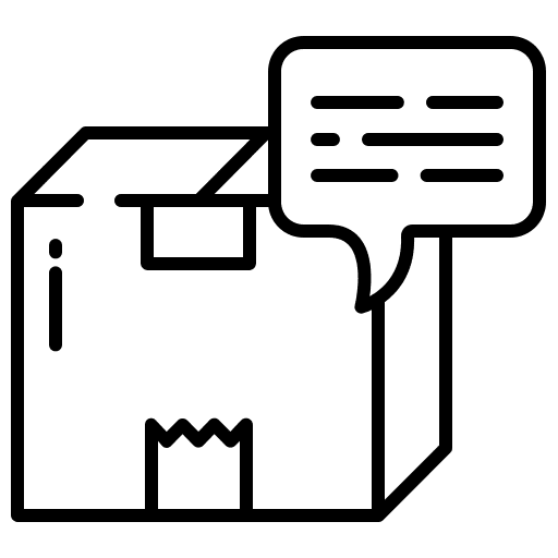 Chat package shipping packaging icon