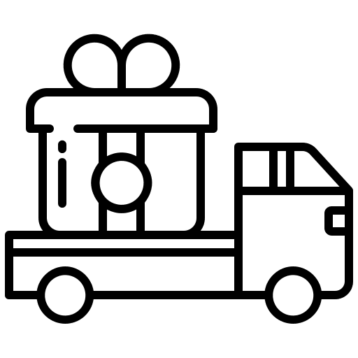 Truck gift commerce and shopping shipping and delivery icon