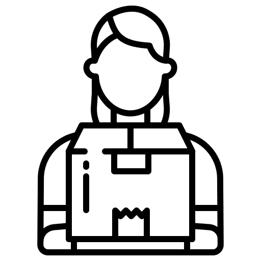 Delivery shipment shipping and delivery woman icon