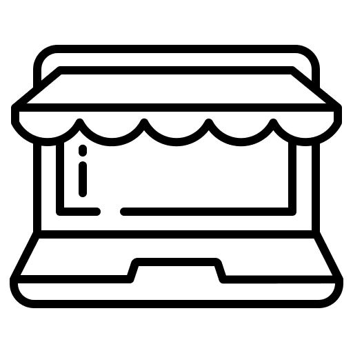 Laptop ecommerce commerce and shopping online shop icon