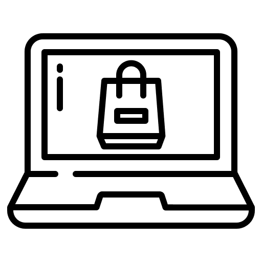 Laptop purchase commerce and shopping shop icon