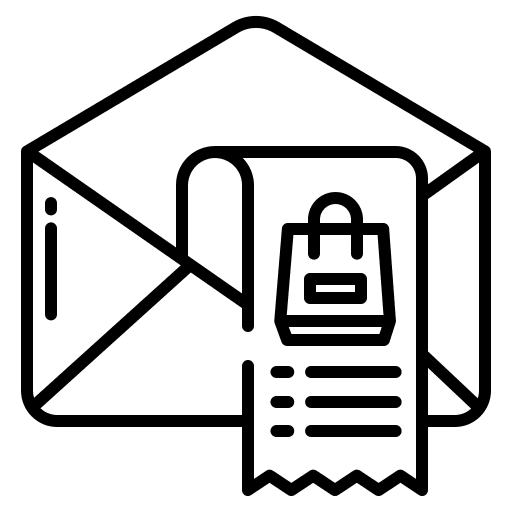 Mail commerce and shopping bag email icon