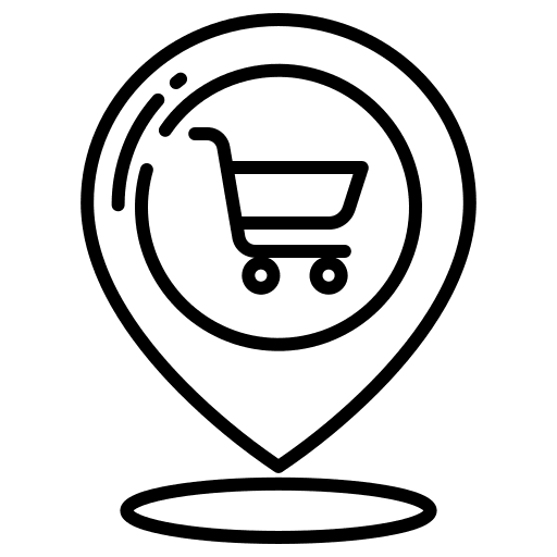 Map commerce and shopping maps and location supermarket icon