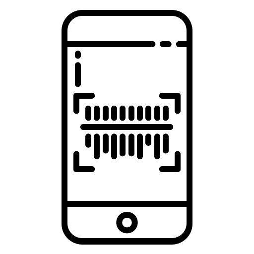 Mobile coding quick response code commerce and shopping icon