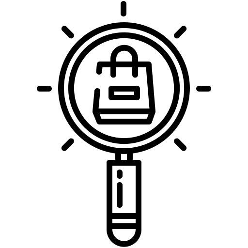 Search find shopping center commerce and shopping icon