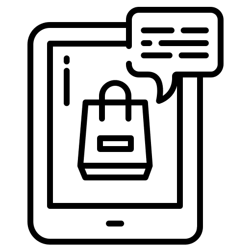 Tablet message online shopping smartphone icon