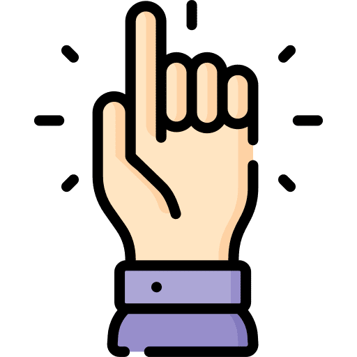 Finger point to hand hands and gestures icon