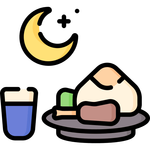 Iftar water fasting meal food and restaurant icon
