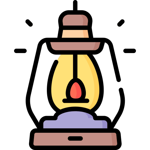 Oil lamp bulb light lanterns icon