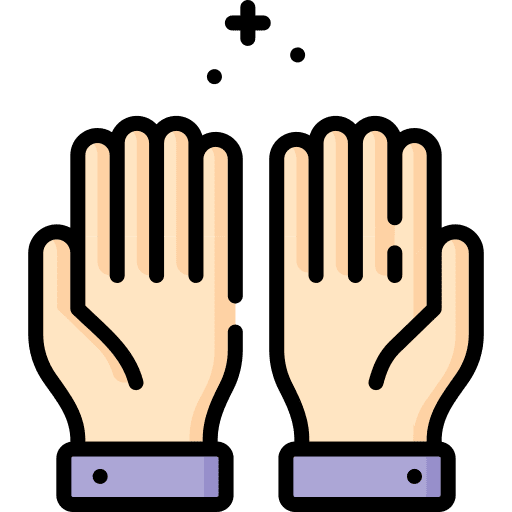 Praying hands and gestures spiritual pray icon