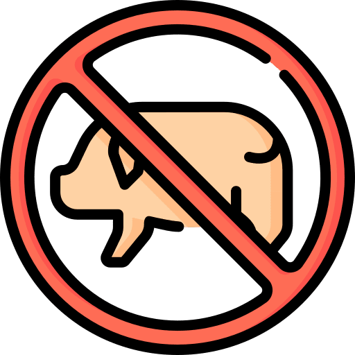 Pork gastronomy prohibition forbidden icon