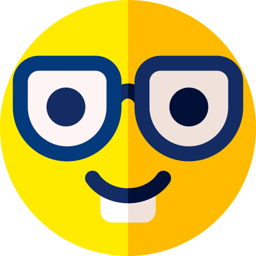 Glasses emoticon smiley face icon Glasses emoticon smiley face icon