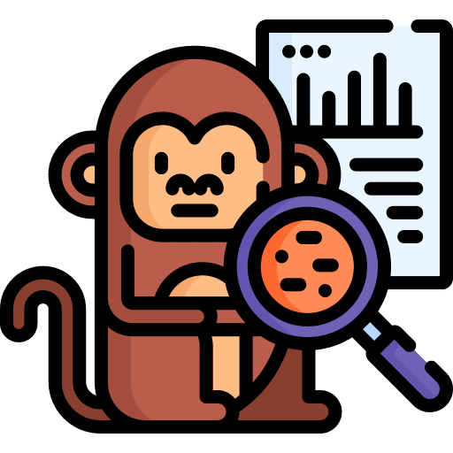 Animal magnifying glass file monkey icon