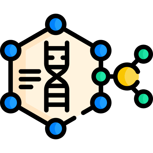 Molecular healthcare and medical molecule science icon