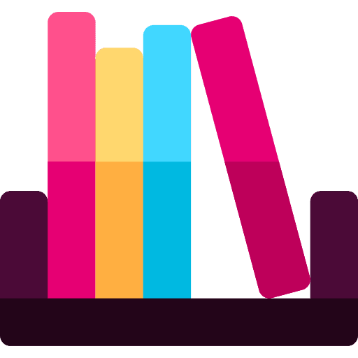 Bookshelf magnifying glass book storage icon Bookshelf magnifying glass book storage icon