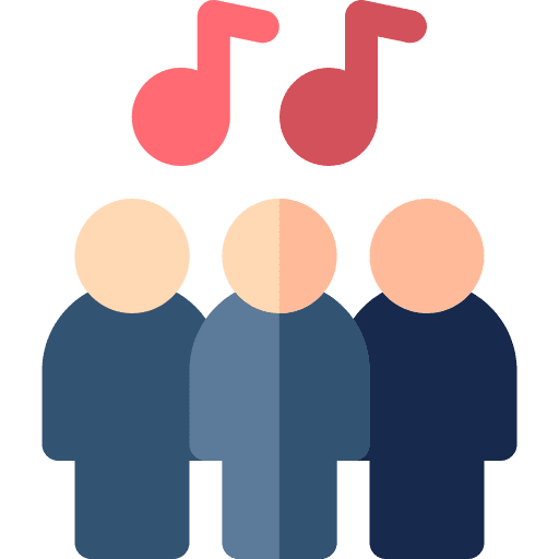 Choir sing music and multimedia music icon