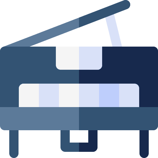 Grand piano musical instrument music and multimedia orchestra icon Grand piano musical instrument music and multimedia orchestra icon