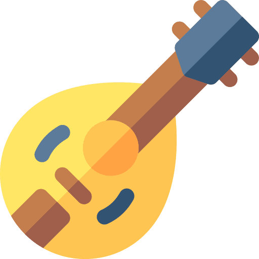 Mandolin music and multimedia mandolin string instrument icon Mandolin music and multimedia mandolin string instrument icon
