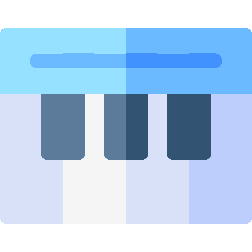 Piano musical instrument keyboard music and multimedia icon Piano musical instrument keyboard music and multimedia icon