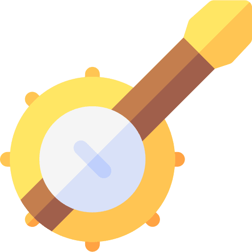 Banjo music string instrument music and multimedia icon Banjo music string instrument music and multimedia icon