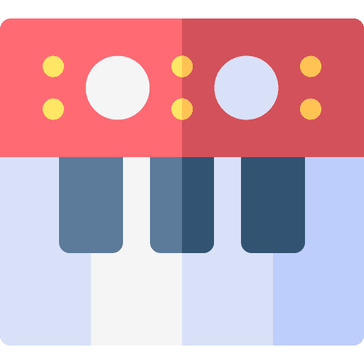 Synthesizer musical instrument music and multimedia electronics icon Synthesizer musical instrument music and multimedia electronics icon