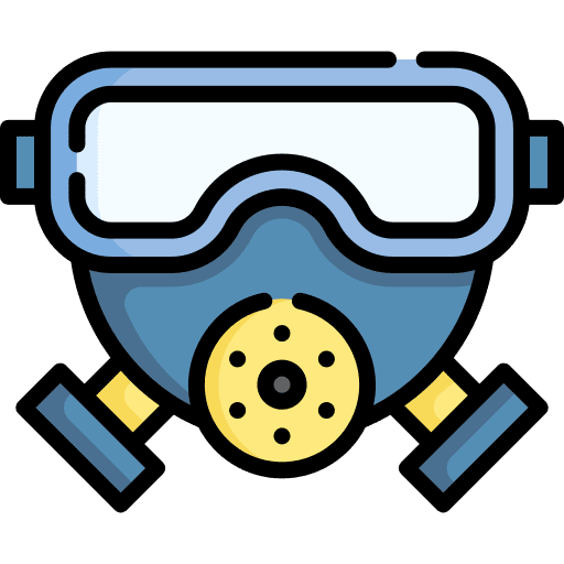Gas mask safety security protective equipement icon