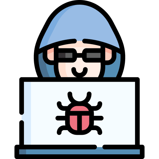 Hacker bug eye scan security icon