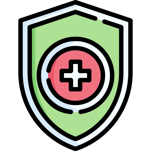 Health insurance protected hospital security icon