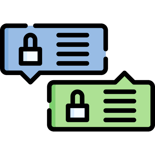 Encrypted communications multimedia speech bubble icon Encrypted communications multimedia speech bubble icon