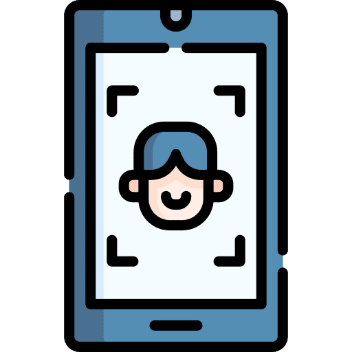 Face recognition smartphone scan face recognition icon Face recognition smartphone scan face recognition icon