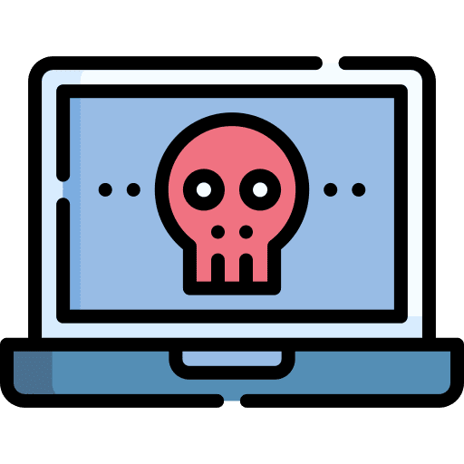 Malware antivirus skull infected icon Malware antivirus skull infected icon