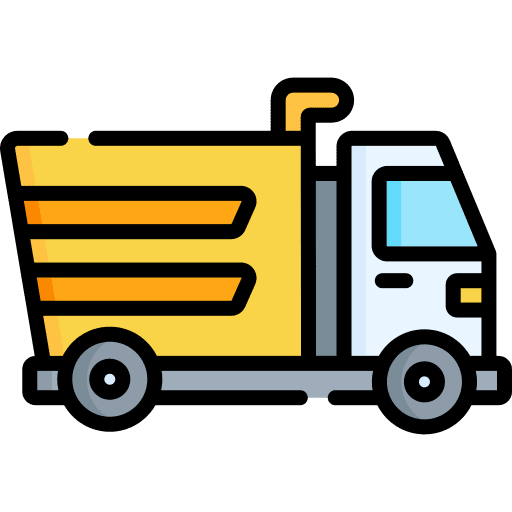 Dump truck mover truck industry heavy vehicle icon