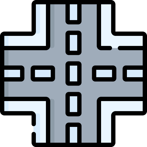 Crossroad travel transportation driving icon
