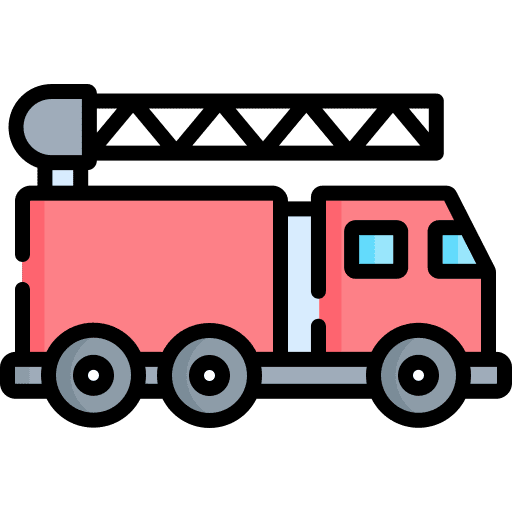 Fire truck ladder firefighter car automobile icon