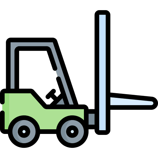 Forklift transportation parcel move icon