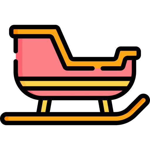 Sled present winter sled icon