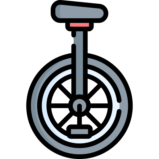 Unicycle pedals entertainment one wheel icon