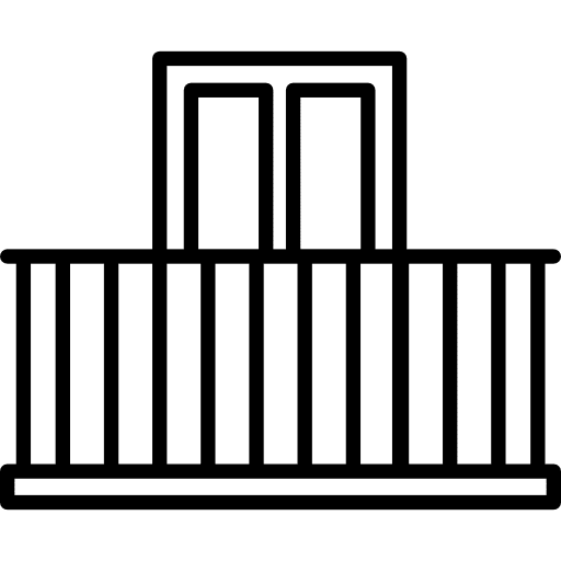 Balcony veranda railing buildings icon