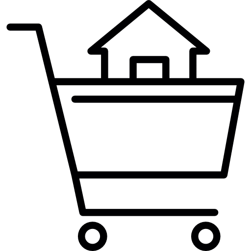 Buying a house building carrier commerce icon