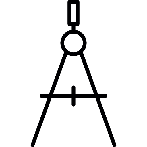 Compasses tool education diameter geometry icon