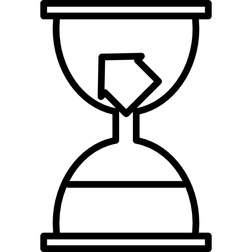Hourglass with arrow clock up arrow time icon