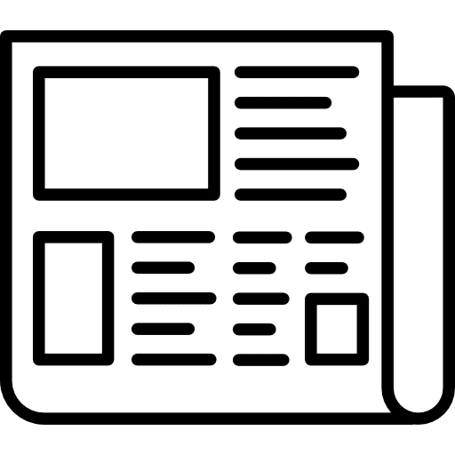 Folded newspaper press release press information icon