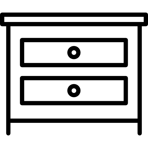 Nightstand drawers storage table icon