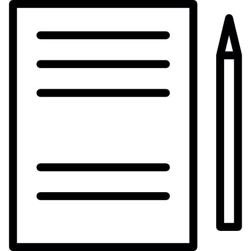 Paper and pencil education studying writing icon